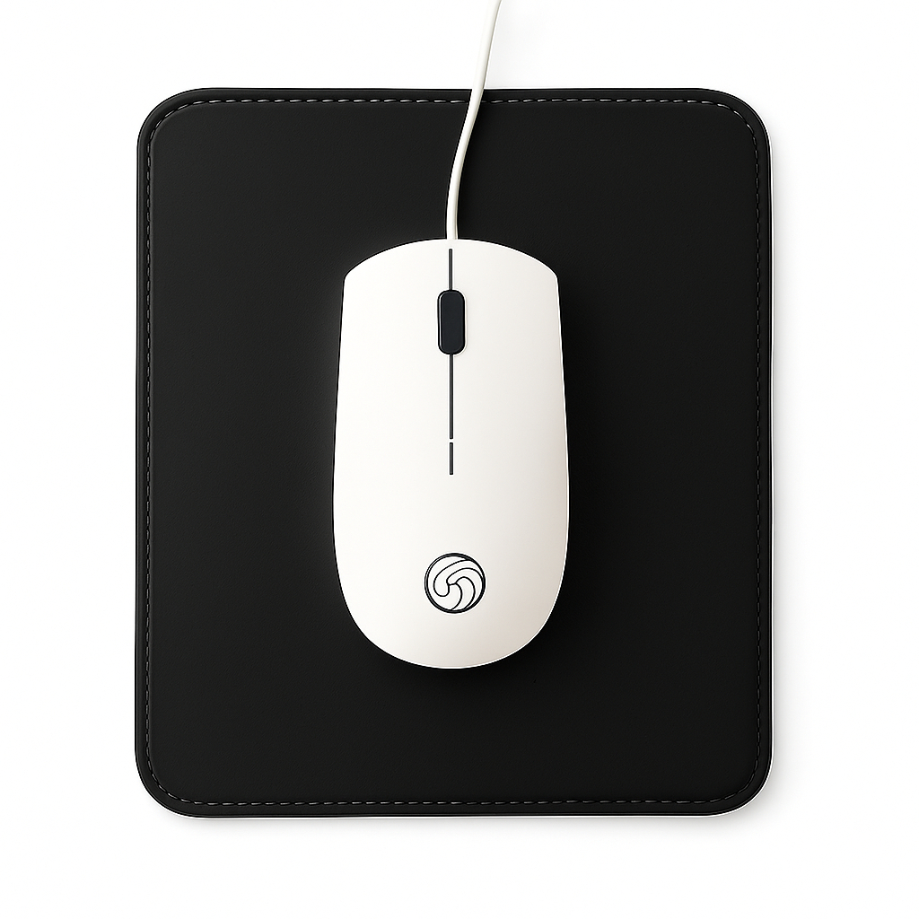 Mouse Pad Pequeno Couro Preto em Oferta na Shopee