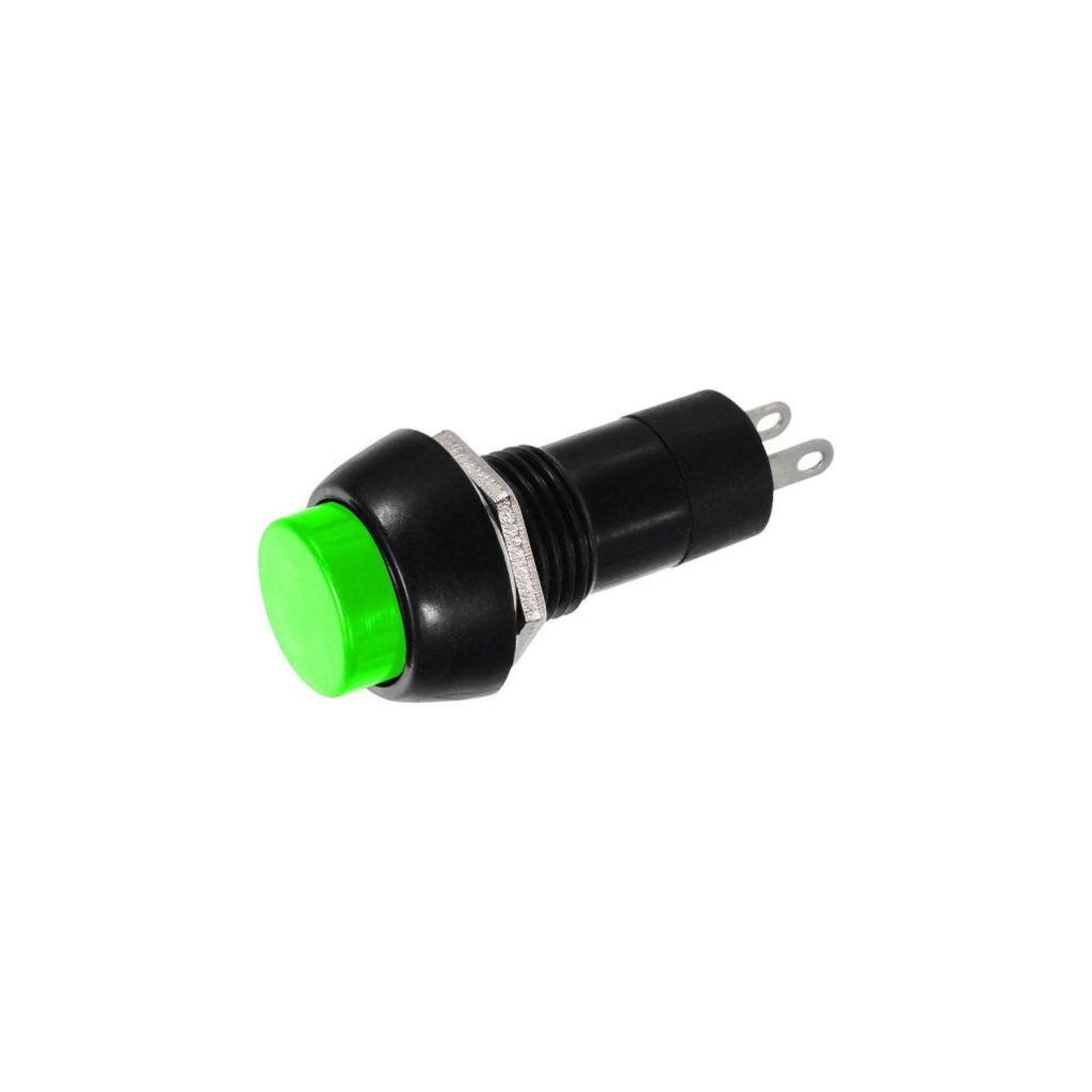 Kit Com 5 - Chave Botão Push Button PBS-11A  Sem Trava Verde  2 Terminais