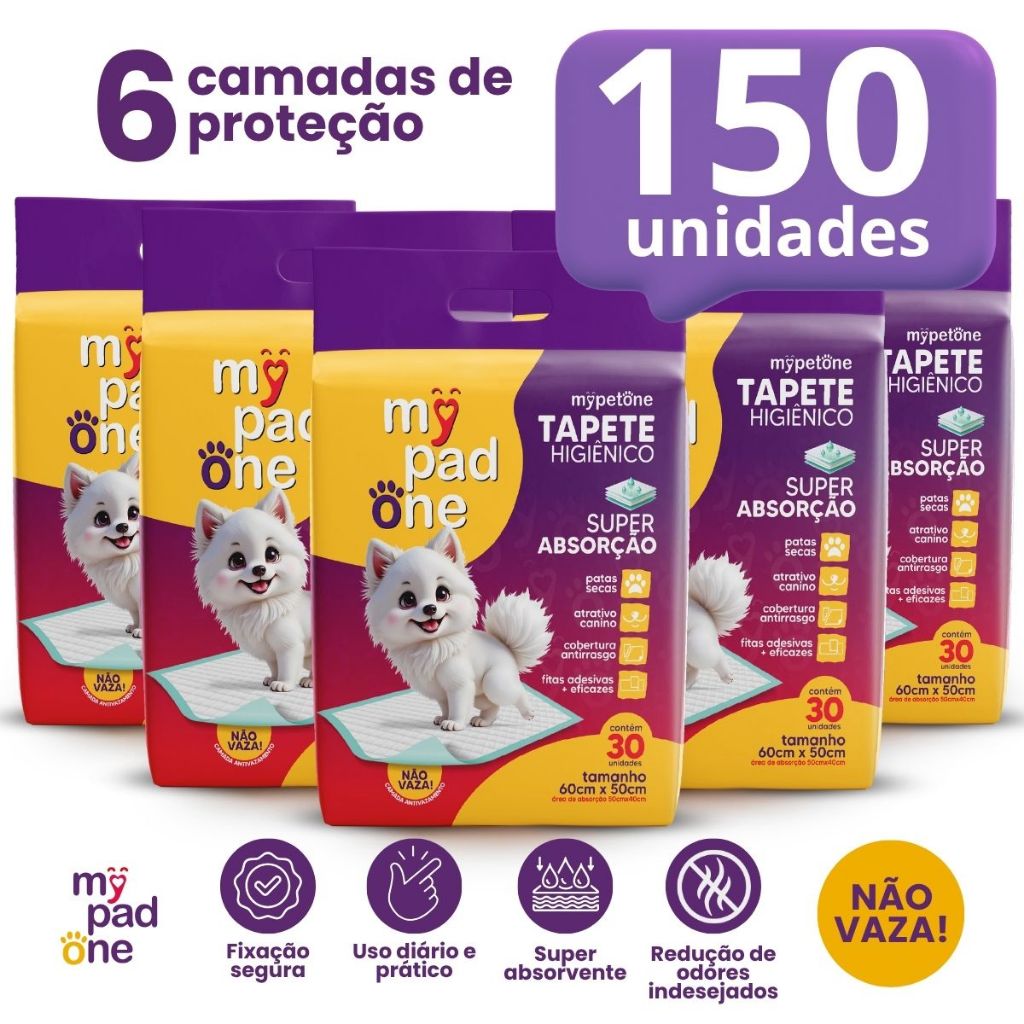 Kits Tapete Higiênico Premium MyPadOne 60cmx50cm - Ultra Absorção em Oferta na Shopee