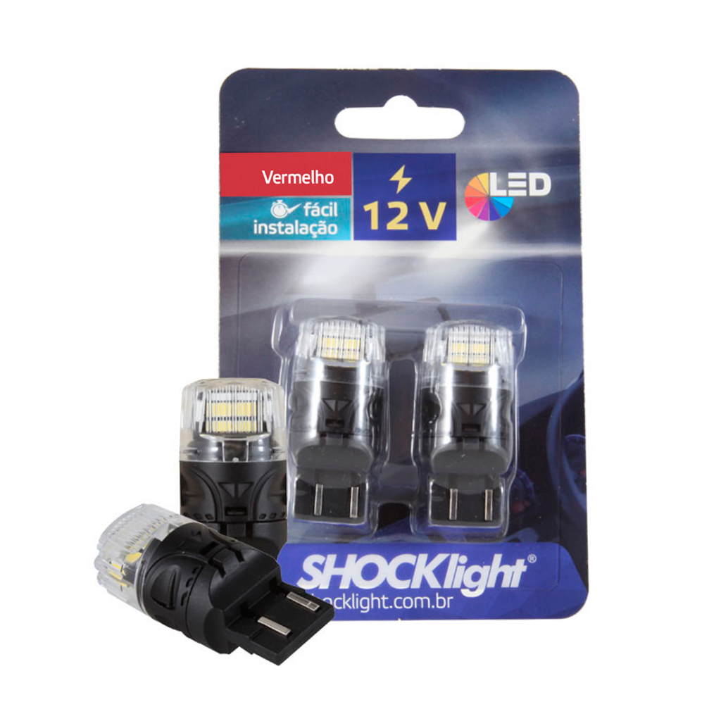 Par Ultra Led T20 2 Polos Canbus 6000k Drl 1400lm Vermelho T20 2 Polos Canbus Vermelho 6000k
