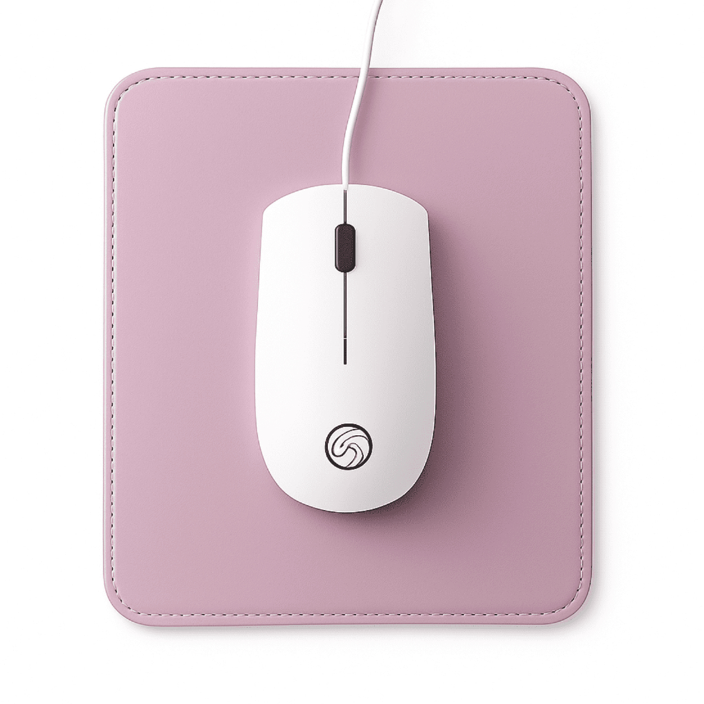 Mouse Pad Pequeno Couro Rosa Clarinho