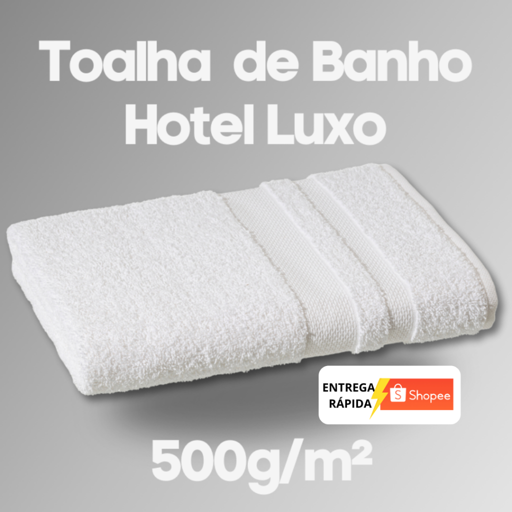 Toalha de Banho Luxo Branca Hotel 500g/m² Puro Algodão Macia Aveludada Spa AirBnb Alta Gramatura em Oferta na Shopee