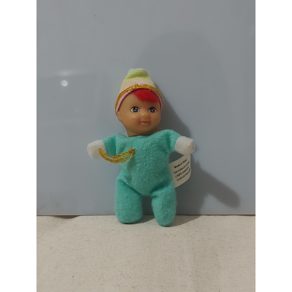 boneca antiga fofolete azul  -  não estrela 9cm