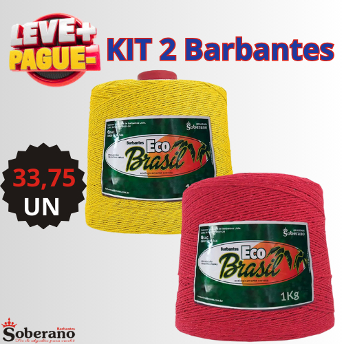 Kit Barbante Eco Brasil Kit com 2 Barbantes 1KG Cada N6 - Leve mais Por Menos / Croche/Tapete