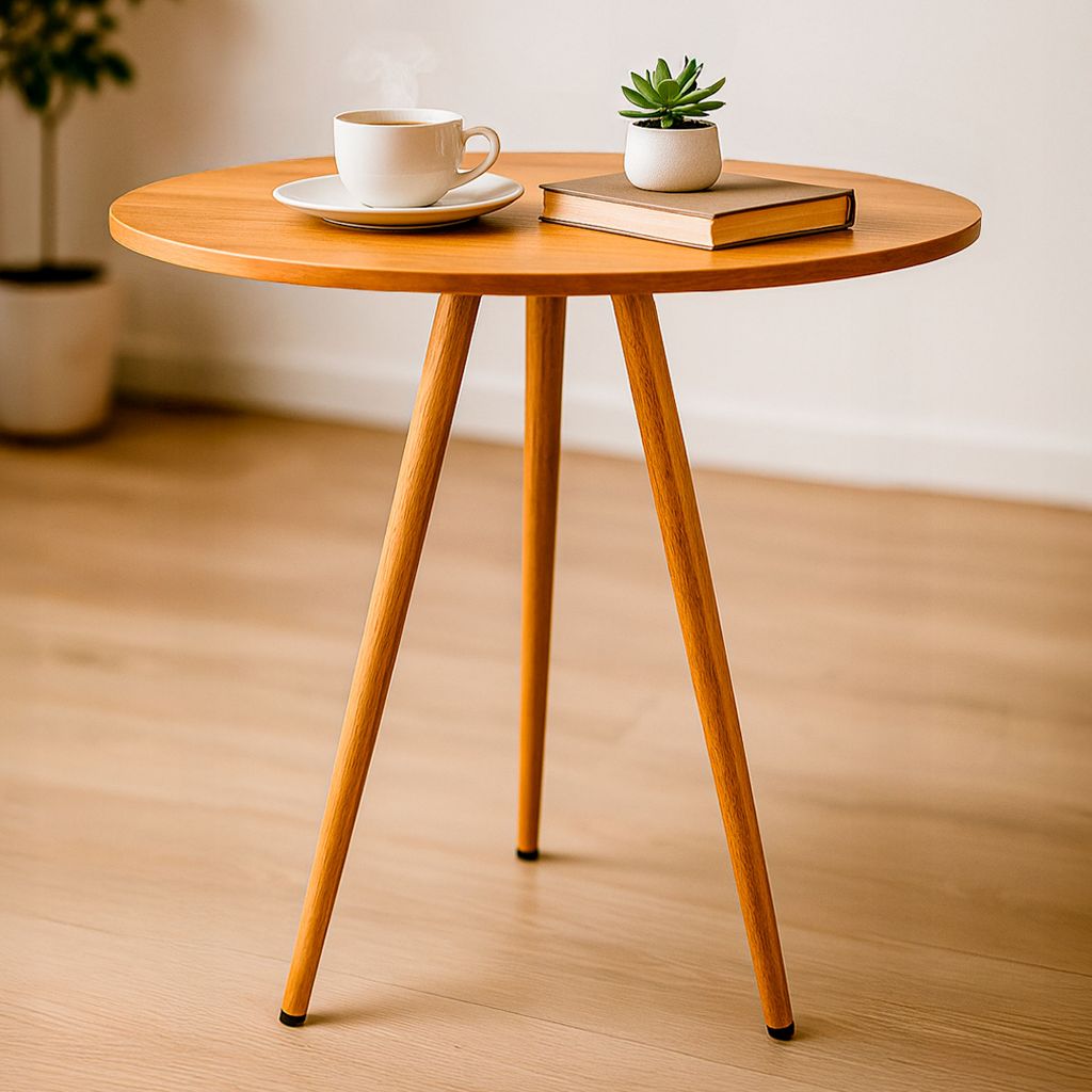 Mesa Sofia Redonda 80cm Pequena Madeira Jantar Moderna Decorativa