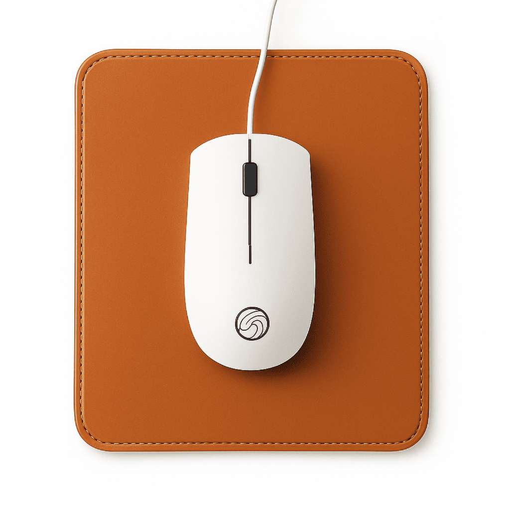 Mouse Pad Pequeno Couro Caramelo