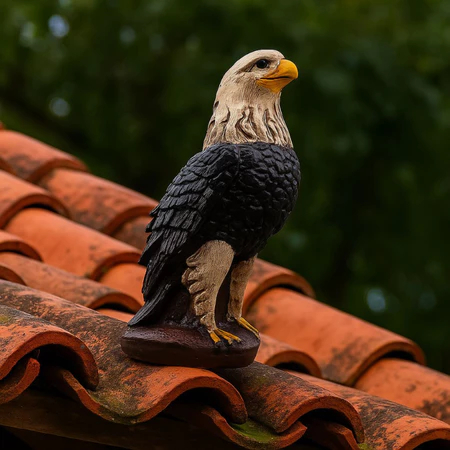 Gavião Águia Gesso Espanta Pombo E Passarinhos Decoração Casa Jardim Estatua Enfeite Texturizado