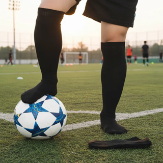 1 Par Meiao de Futebol Preto Jogador Profissional Meia de Futebol  Adulto Ideal p/ Jogos 37-45 em Oferta na Shopee