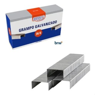Grampo Para Grampeador 26/6 20fls Galvanizado BRW 5000un - Grampos Prateados para Grampeador Escritório em Oferta na Shopee