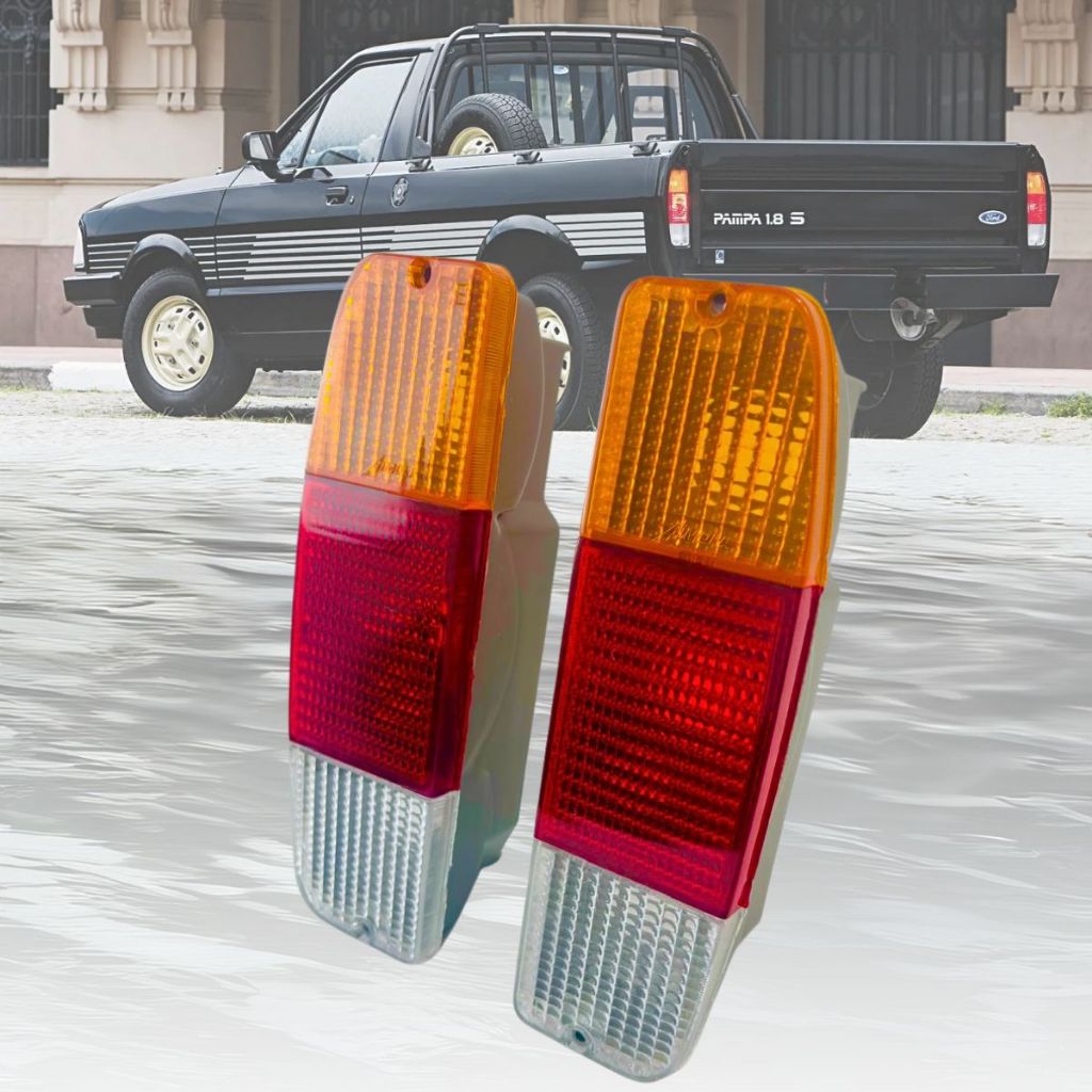 Par de Lanterna Traseira Tricolor Ford Pampa F1000 1985 1986 1987 1988 1989 1990 1991 1992 1993 1994 1995 1996 1997 Novo