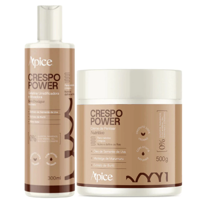 Kit Apse Crespo Power Creme de Pentear Nutritivo e Gelatina Umidificadora - 2 Itens