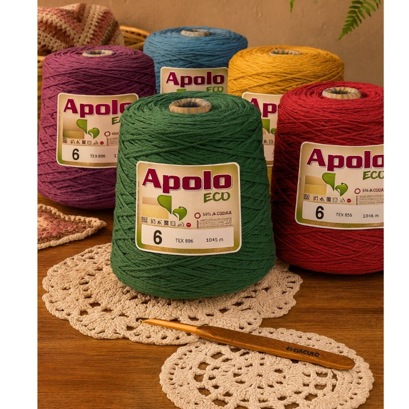 Barbante Apolo 6 1kg Círculo - Ideal para Crochê, Tricô e Artesanato - Fio para crochê - BARBANTE em Oferta na Shopee