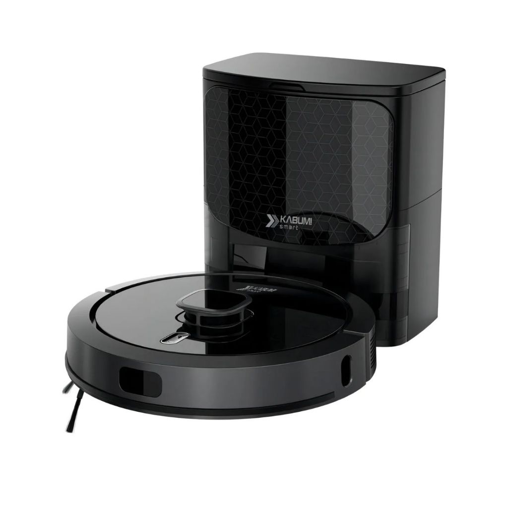 Robô Aspirador KaBuM! Smart 900 Branco Controle Via App G7 Dispensador de Pó Alcance 360° "open Box"
