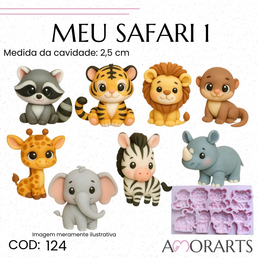 Molde de silicone Meu Safari 1--CÓD 124 em Oferta na Shopee