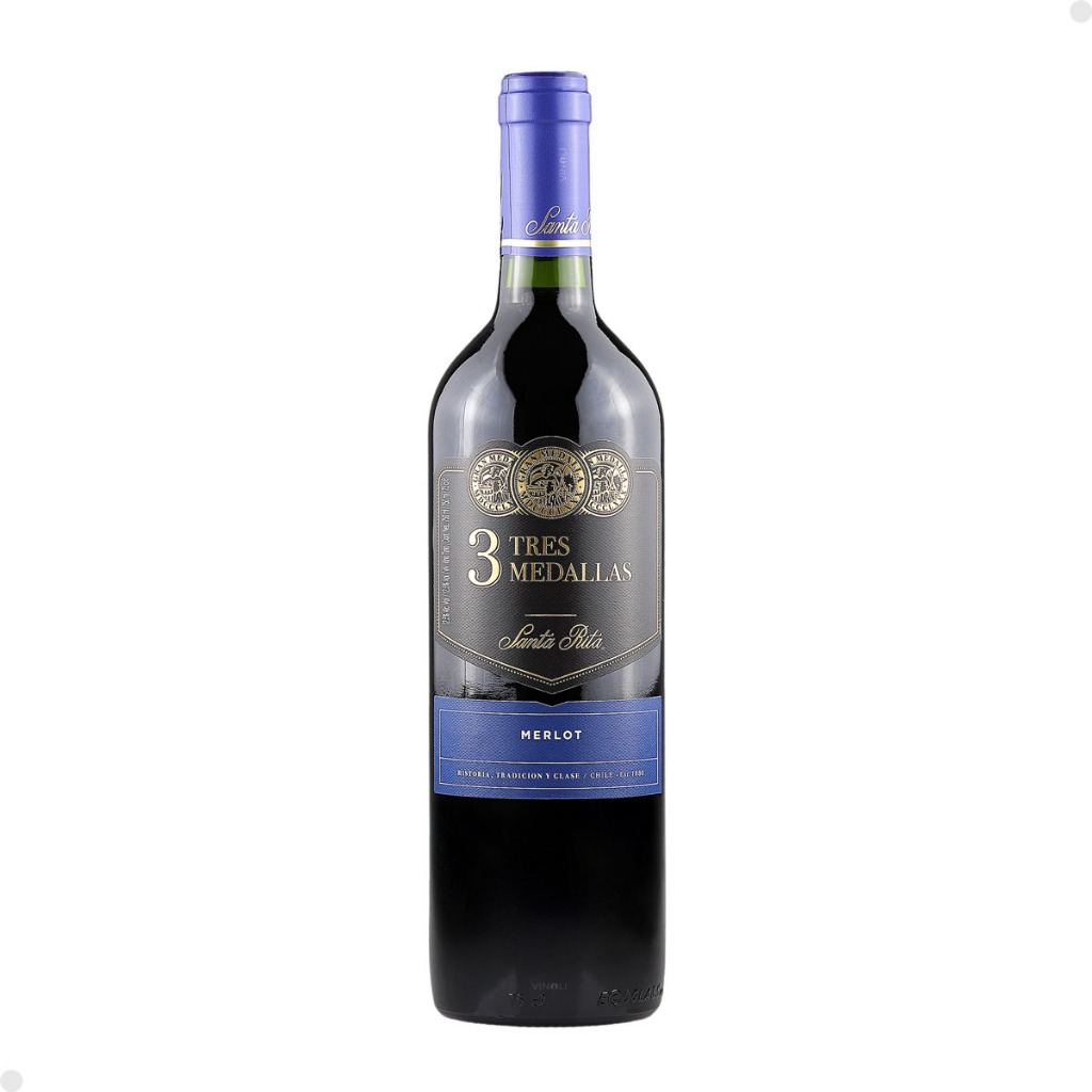 Vinho Chileno Santa Rita 3 Medallas Merlot Tinto 750ml em Oferta na Shopee