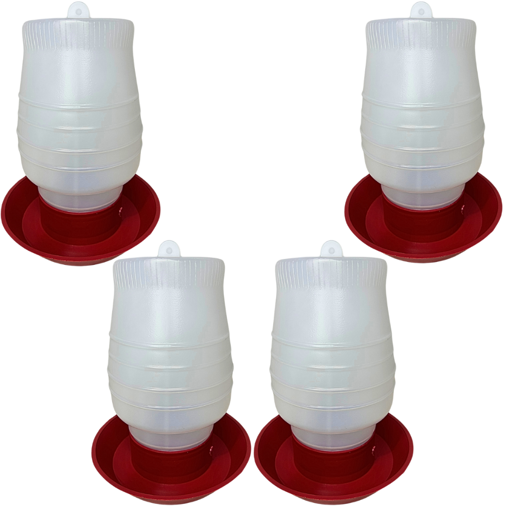 Kit 4 Bebedouro Aves Automático Pendurável Galinhas Pintinhos Codornas Granja 2 Litros