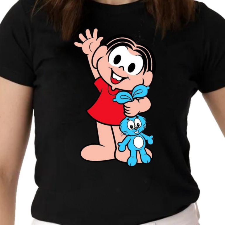 Camiseta camisa blusa Mônica Magali Cebolinha Algodão 100% em Oferta na Shopee