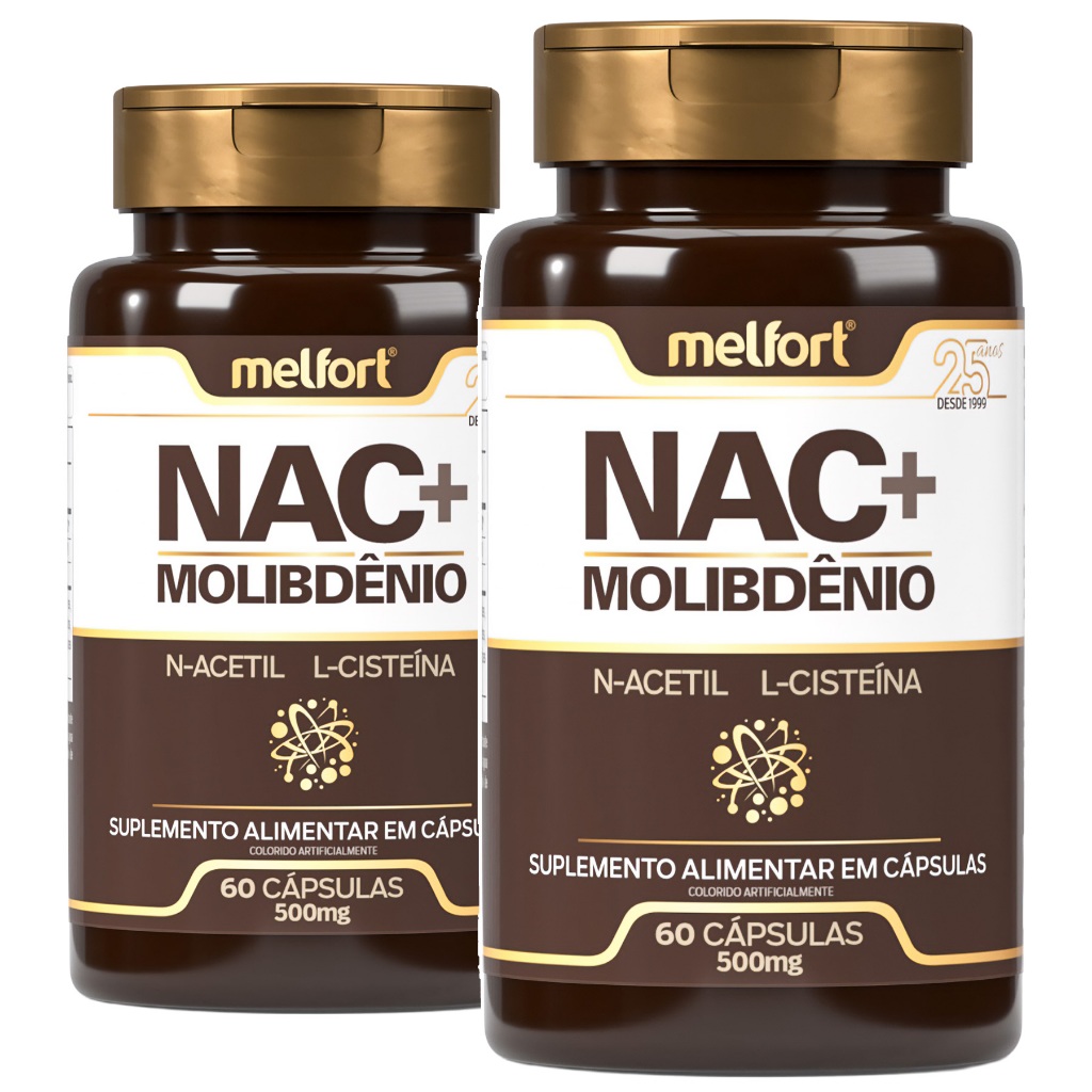 2x NAC + Molibdênio 60caps 500mg Suplemento Alimentar N-Acetil L-Cisteína Apoio Nutricional Diário em Oferta na Shopee