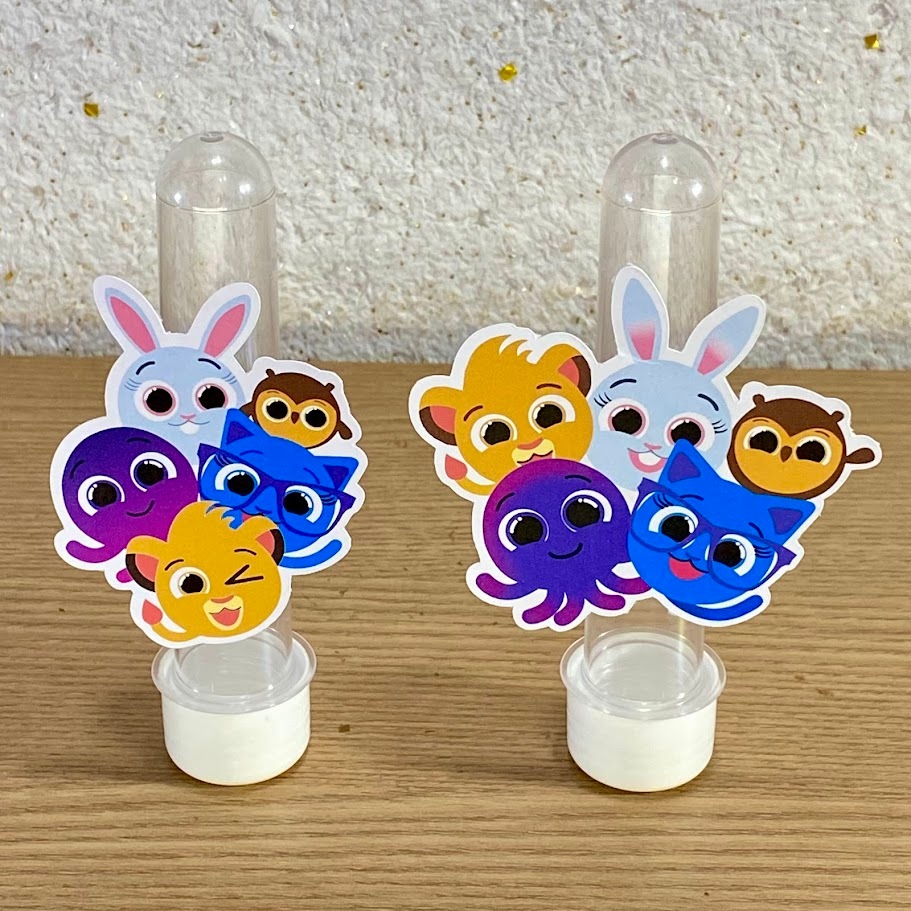 20 a 60 Tags Tubete 13cm Personalizadas – Bolofofos – Lembrancinhas Festa Infantil e Aniversário
