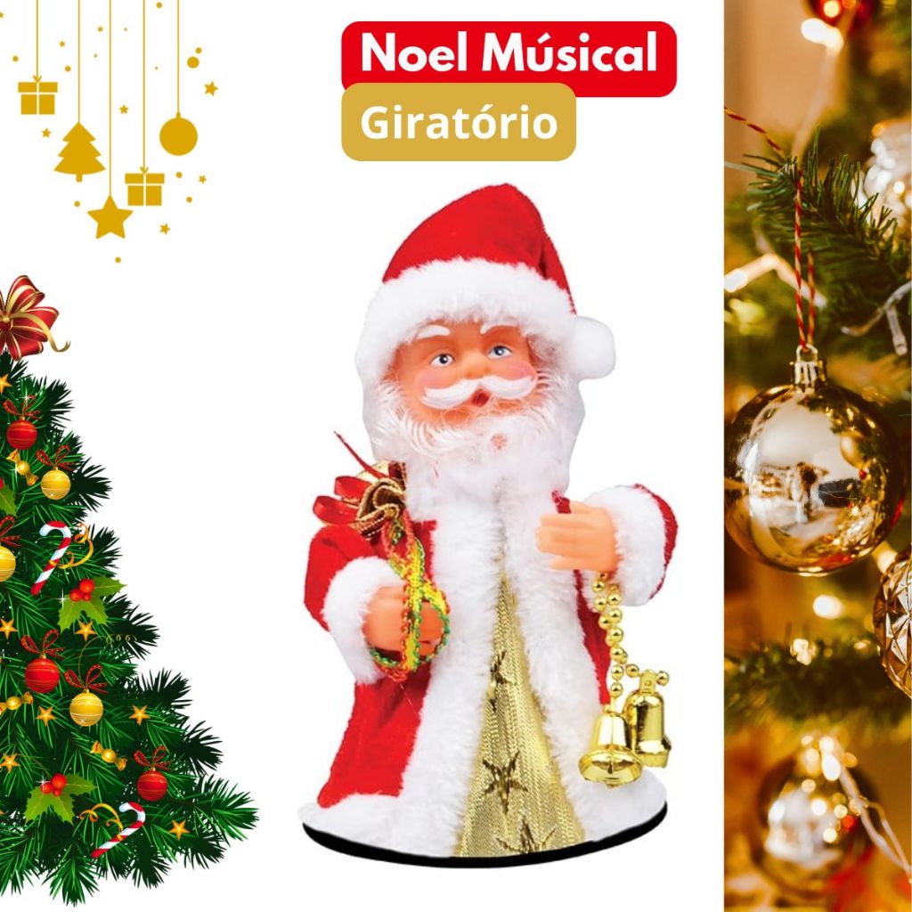 Papai Noel Musical Eletrico Sobe E Desce Corda  Enfeite Natal Decoração Natalina Movimento