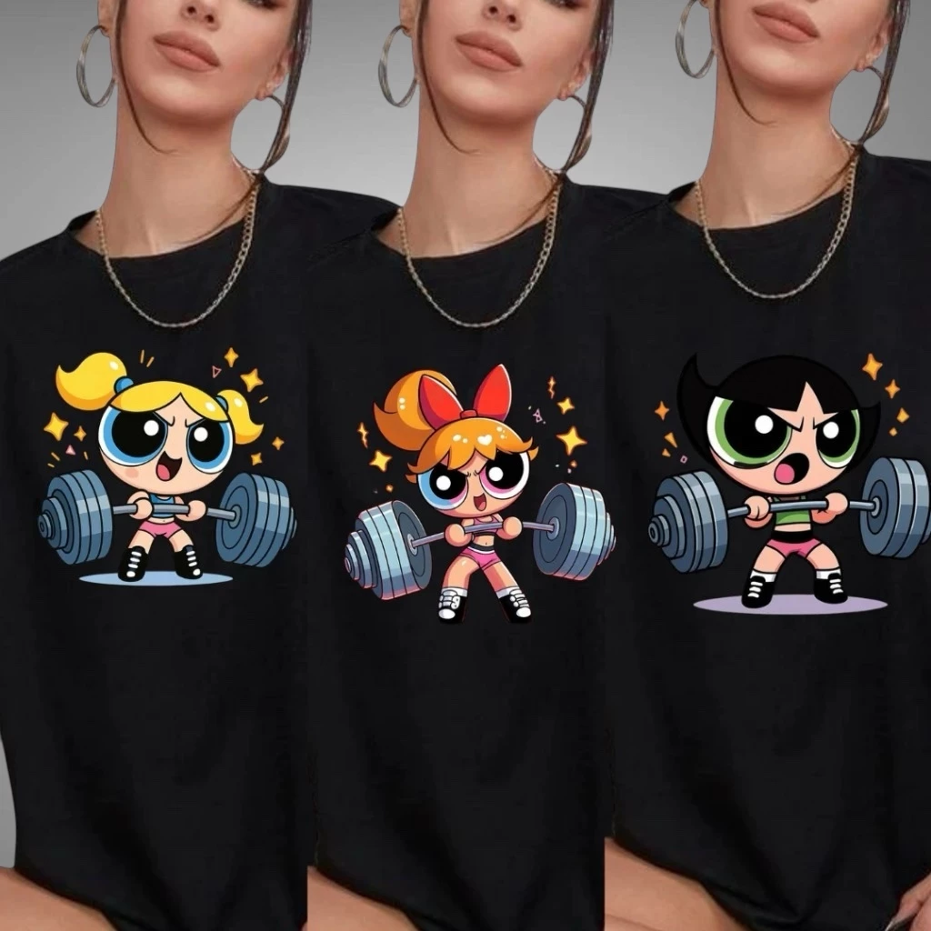 Camiseta Feminina Preta 100% Algodão Academia Docinho Florzinha Lindinha Look Treino Confortavél — imagem 1