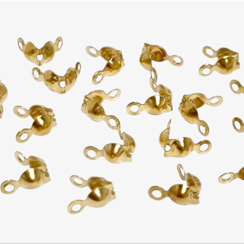 Tips Terminal Acabamento para Bijuterias com 100 Peças - Dourado/ Prata/ Ouro-Velho  - Pulseira - Choker- Acessórios