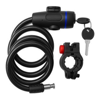 Cadeado Segurança Cabo de Aço Espiral para Bike e Moto – Antirroubo com Chave e Suporte original Reforçado