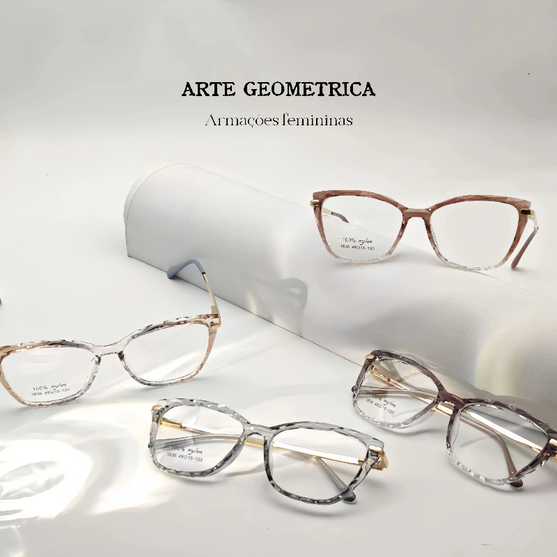 【Arte Geométrica】Armações femininas丨Armação de óculos infantil, Modelagem 3D, moda