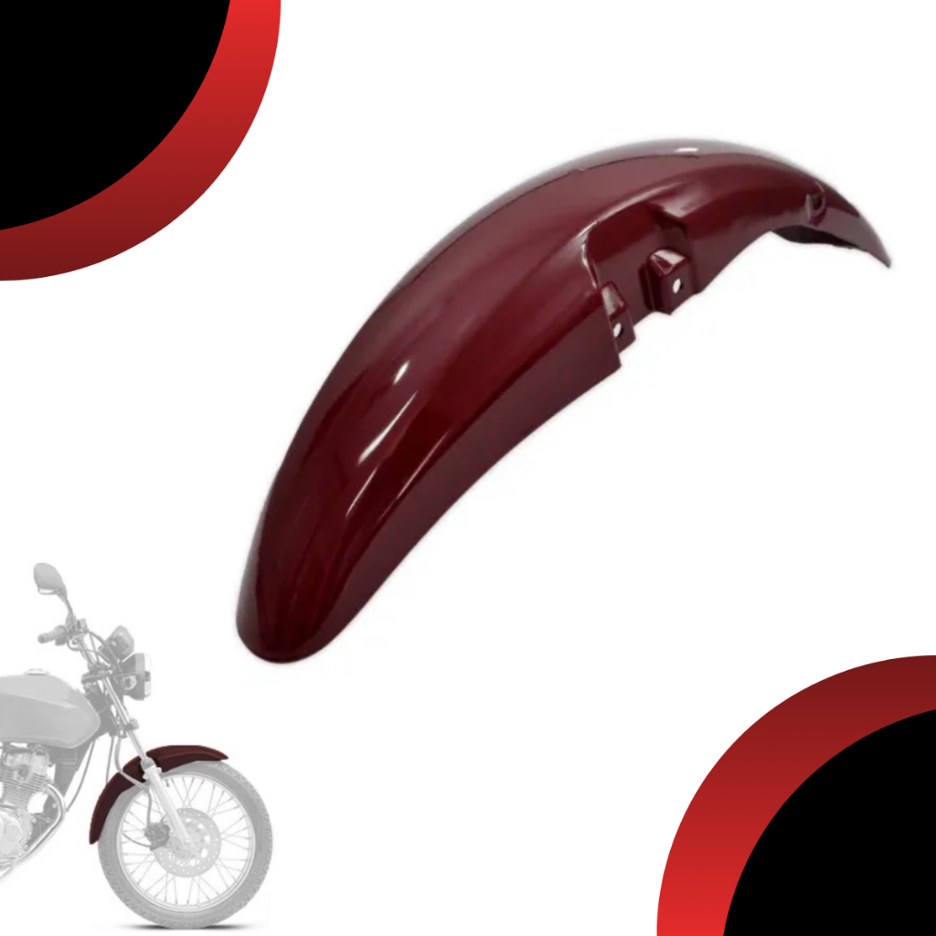 Paralama Dianteiro Titan 125 2000 até 2004 Vermelho Ipiranga e Vermelho Sapucai Com Brilho Envernizado