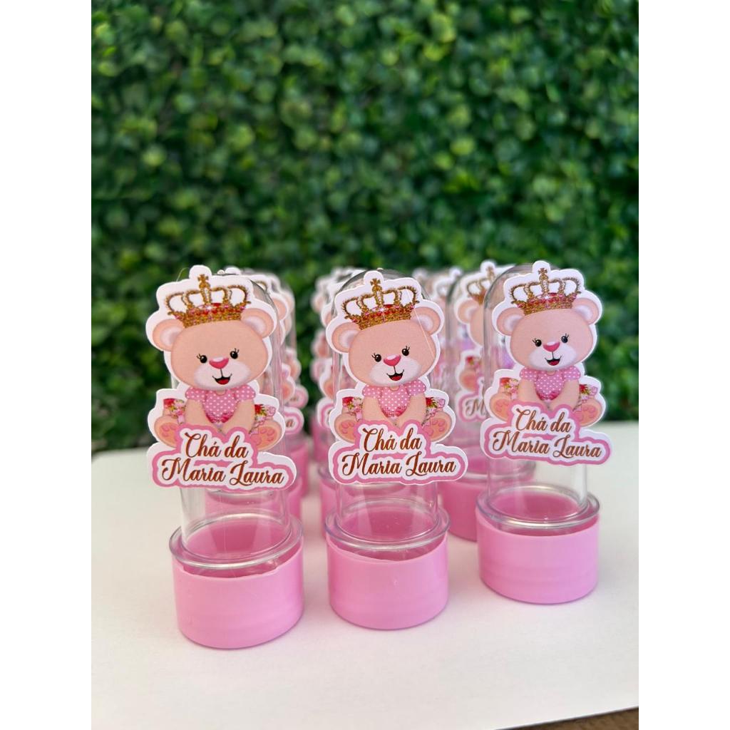 Envio imediato! kit Tubete Personalizado/ Ursinha Princesa/mini tubete personalizados/ lembrancinha chá de fralda