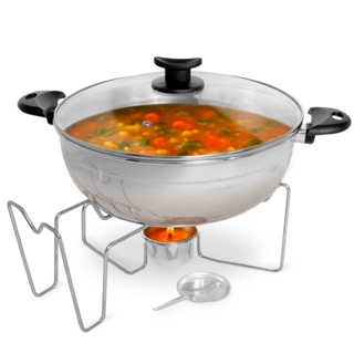 Rechaud Alumínio Panela 6,5L Grande Para Servir Buffet Eventos Restaurante Cozinha em Oferta na Shopee