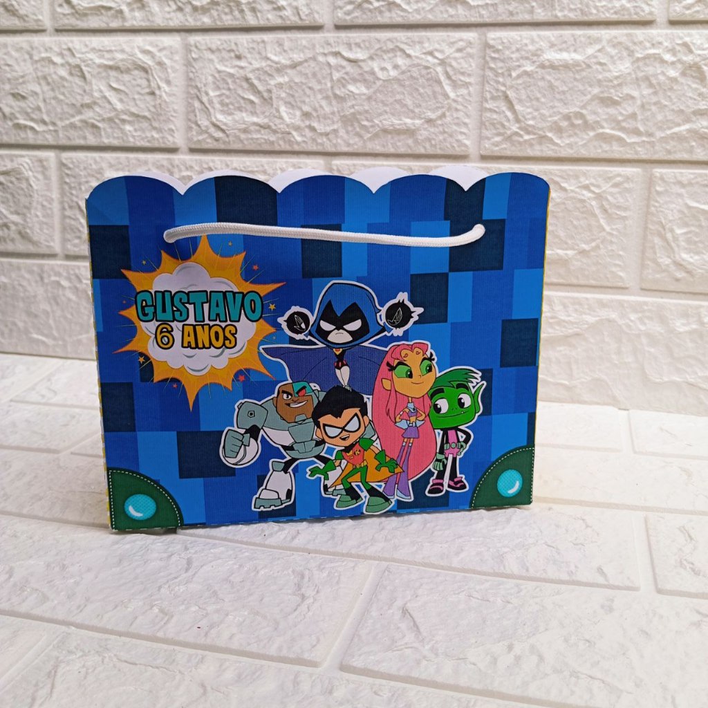 Sacolinha Surpresa Jovens Titãs Personalizada - Lembrancinhas Personalizada - Festa Infantil - Festa de Aniversário