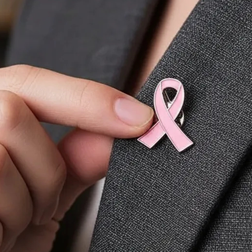 BROCHE LAÇO OUTUBRO ROSA 10 UNIDADES, CAMPANHA PREVENÇÃO CANCER DE MAMA - BOTON, PIN