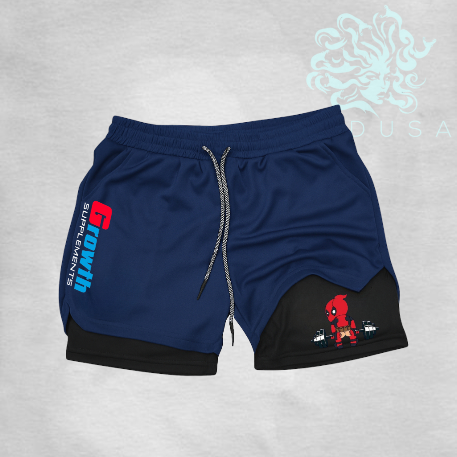 Bermuda De Compressão 2 Em 1 Dry Fit Com Elastano GROWTH DPLL, Ideal Para Treinos, Academia