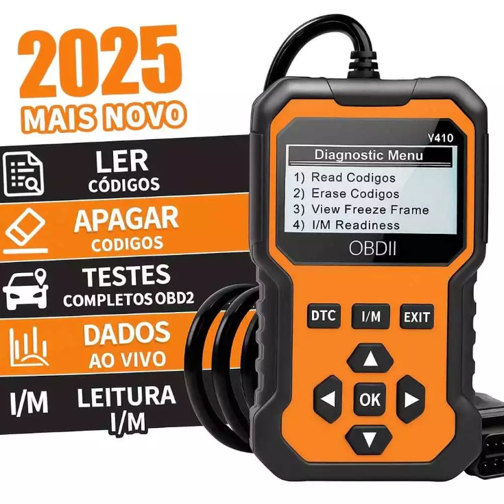 Imagem scanner automotivo obd2 v410 / v315 idioma em português