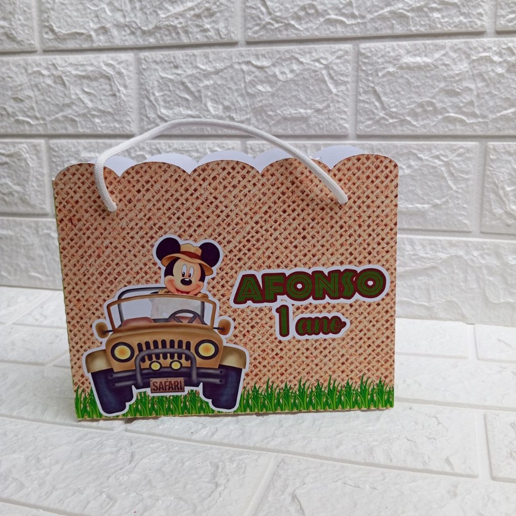 Sacolinha Surpresa Mickey Safari Personalizada - Lembrancinhas Personalizada - Festa Infantil - Festa de Aniversário