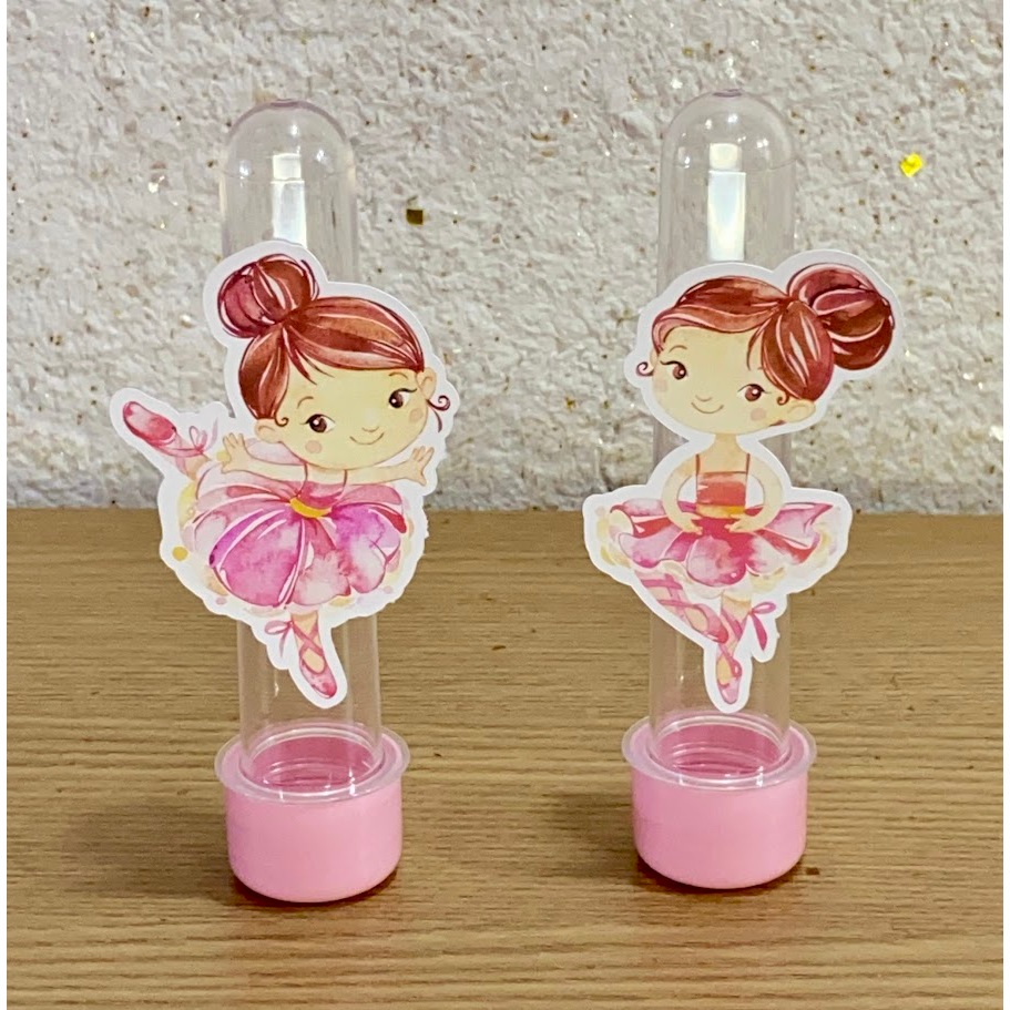 20 a 60 Apliques para Tubete de 13cm - Bailarina - (SEM TUBETE) | Festa Aniversário Infantil