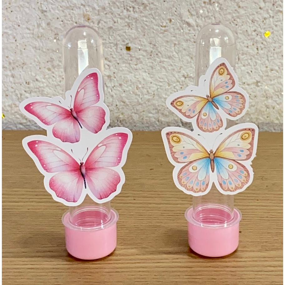 20 a 60 Apliques para Tubete de 13cm - Jardim Borboletas - (SEM TUBETE) | Festa Aniversário Infantil
