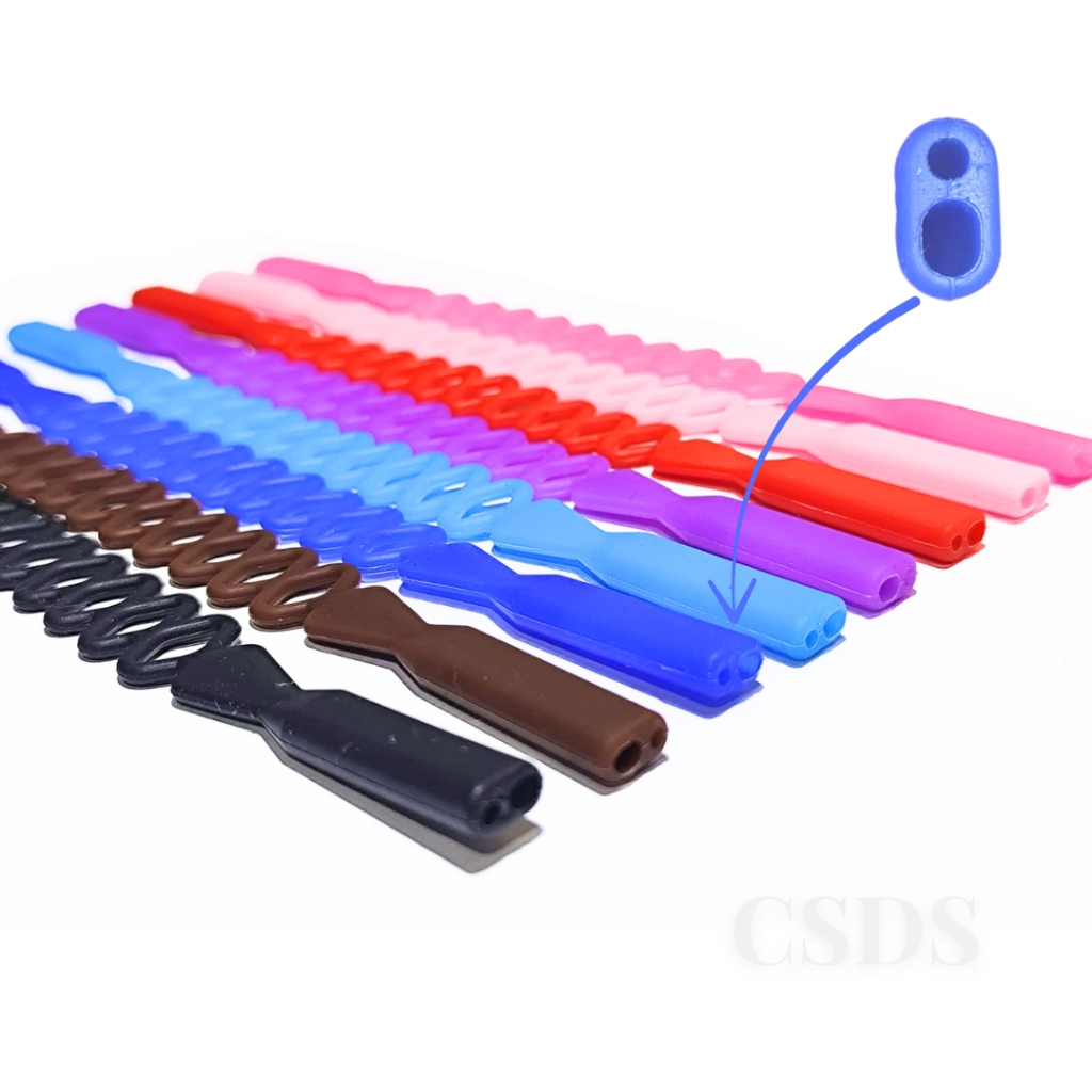 Cordão Infantil Salva Óculos Lançamento Furo Duplo Kit 2 Unid. Antialérgico em Silicone Flexível