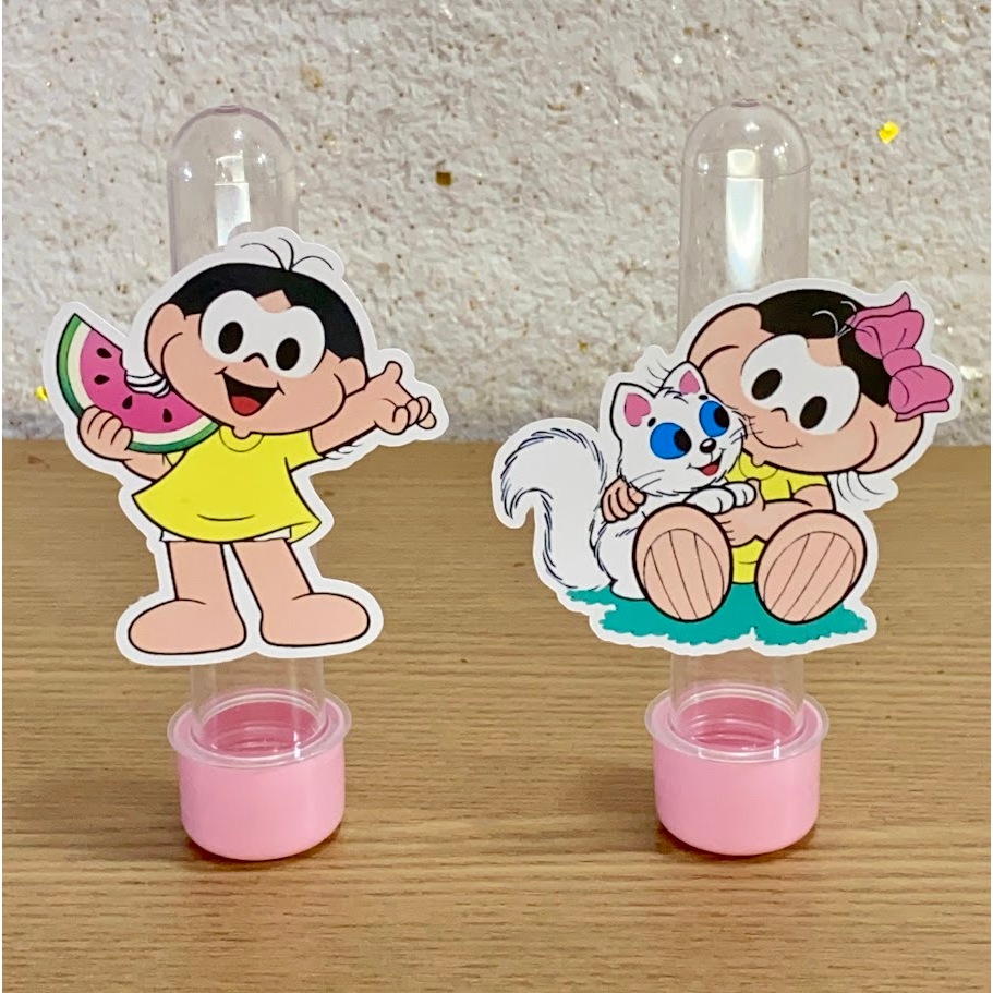 20 a 60 Apliques para Tubete de 13cm - Magali Rosa - (SEM TUBETE) | Festa Aniversário Infantil
