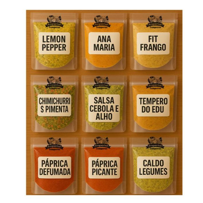 Kit 20 Temperos Naturais Mais Vendidos  30g Cada – Especiarias Gourmet Completo