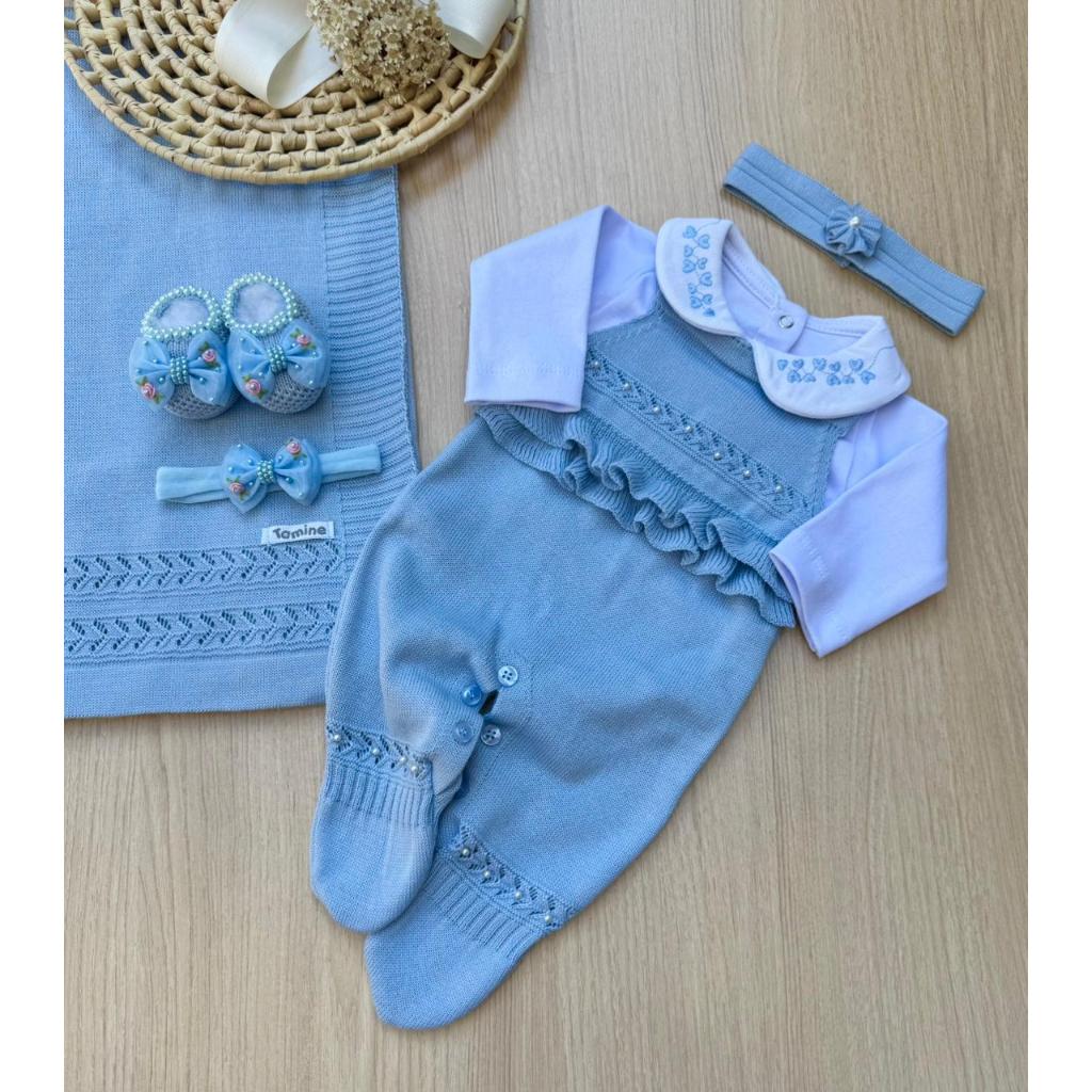 Saída de maternidade de menina em tricot Ayla 6 peças