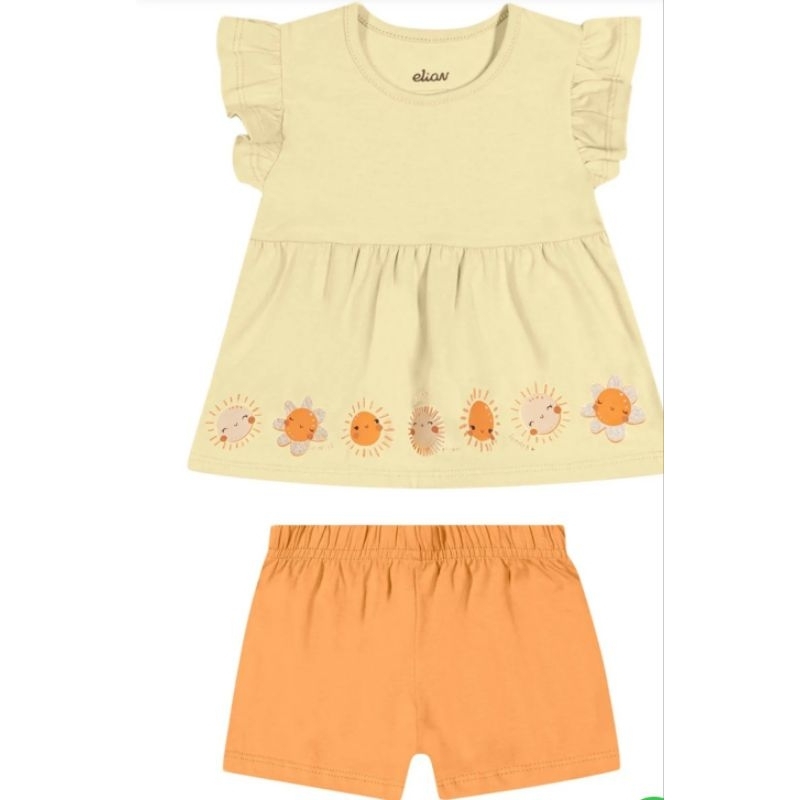 Conjunto Verão Bebê Infantil Menina feminino Qualidade Elian confortável algodão Saldo Promoção