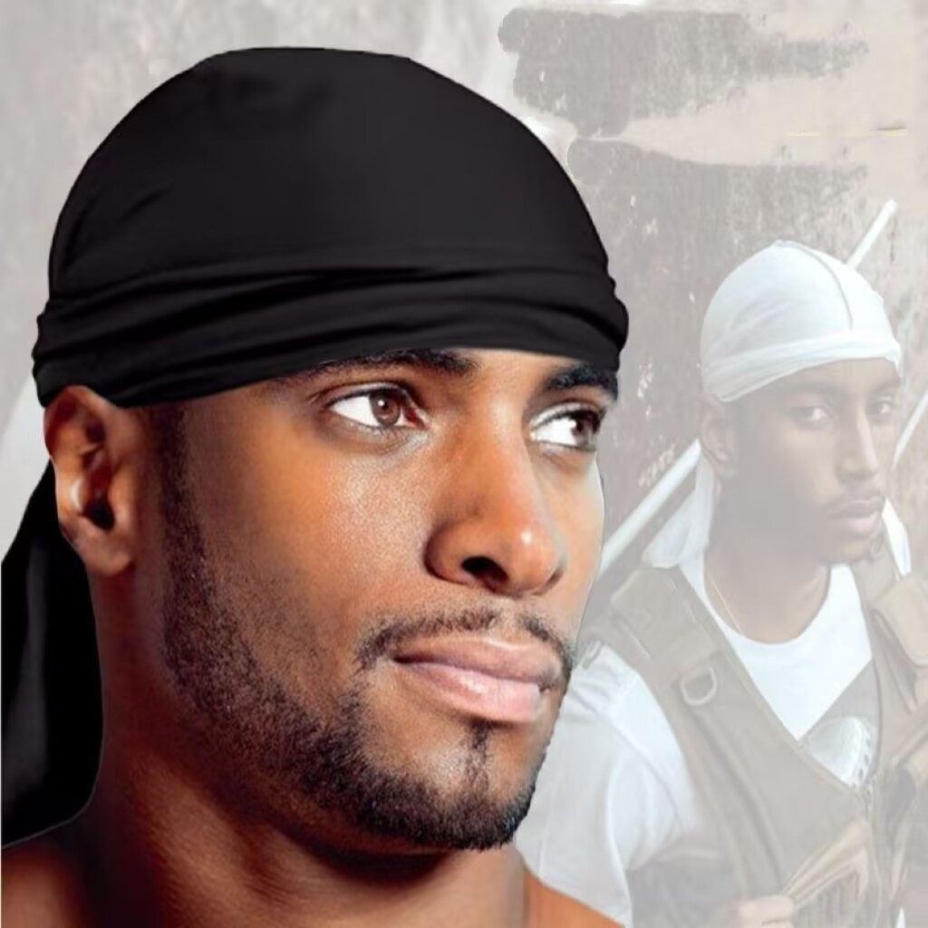 Kit 1/2/3/4/6unidades Bandana Durag Waves Touca Afro De Cetim Preto