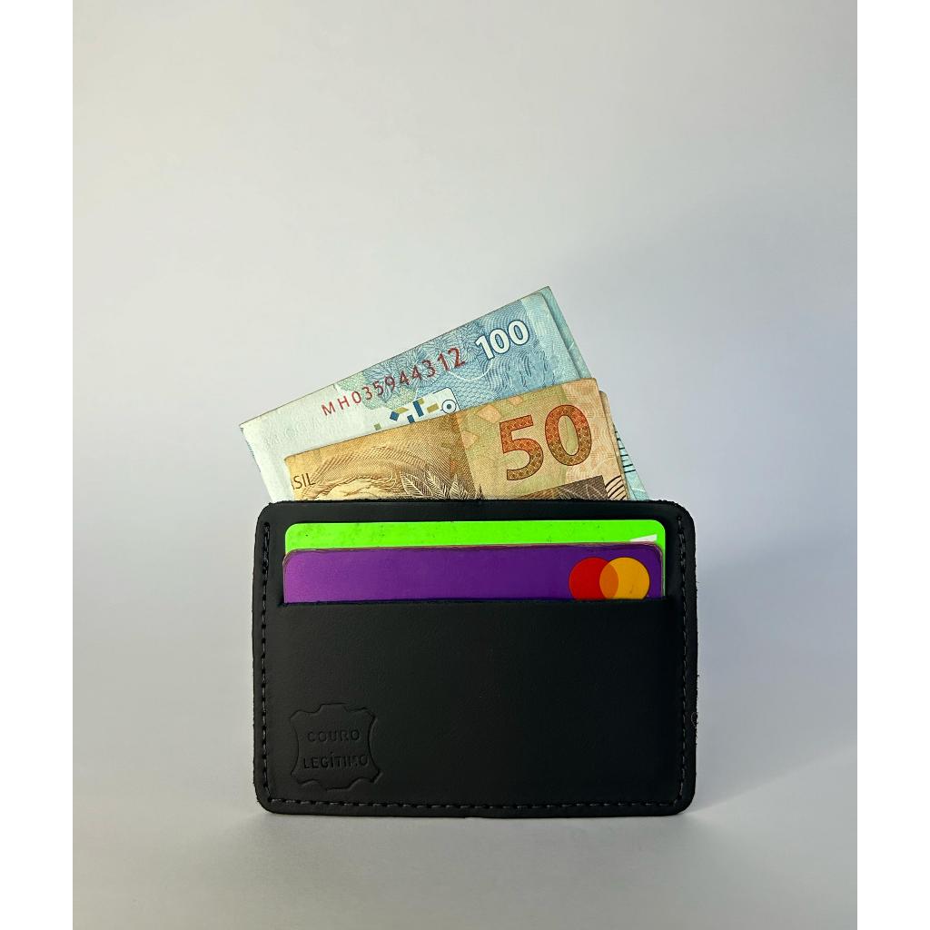 Carteira Porta Cartão Slim de Couro Legitimo Fina e Elegante Super Compacta em Oferta na Shopee