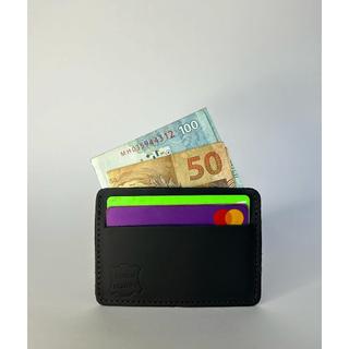 Carteira de Couro Legitimo Porta Cartão Compacto Cartão Cédulas e CNH