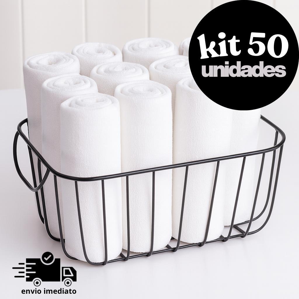 Kit 50 Panos de Prato Branco Liso Atacado 100% Algodão Pé Galinha Alta Absorção Cozinha Restaurante em Oferta na Shopee