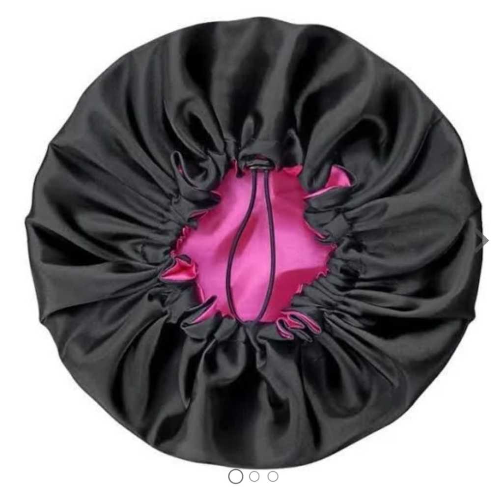 Touca De Cetim Dupla Face Ajustável Protege o Cabelo