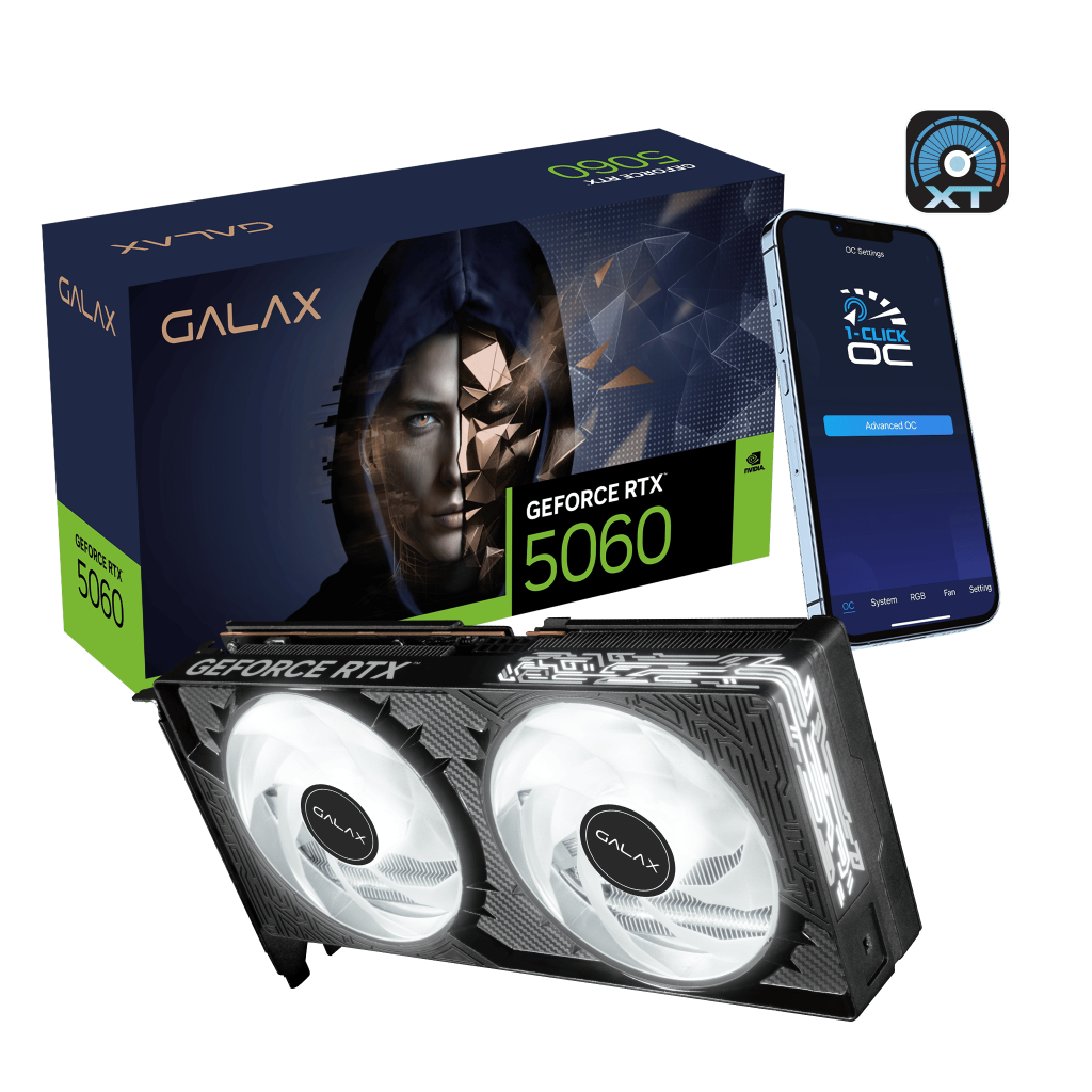 PLACA DE VIDEO RTX 5060 8GB BLACK GF 1-CLICK OC 128BITS GDDR7 GALAX 56NSN8MDDCOC Nvidia em Oferta na Shopee