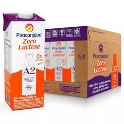 Kit 12 Leite UHT Semidesnatado A2 Zero Lactose Piracanjuba 1L